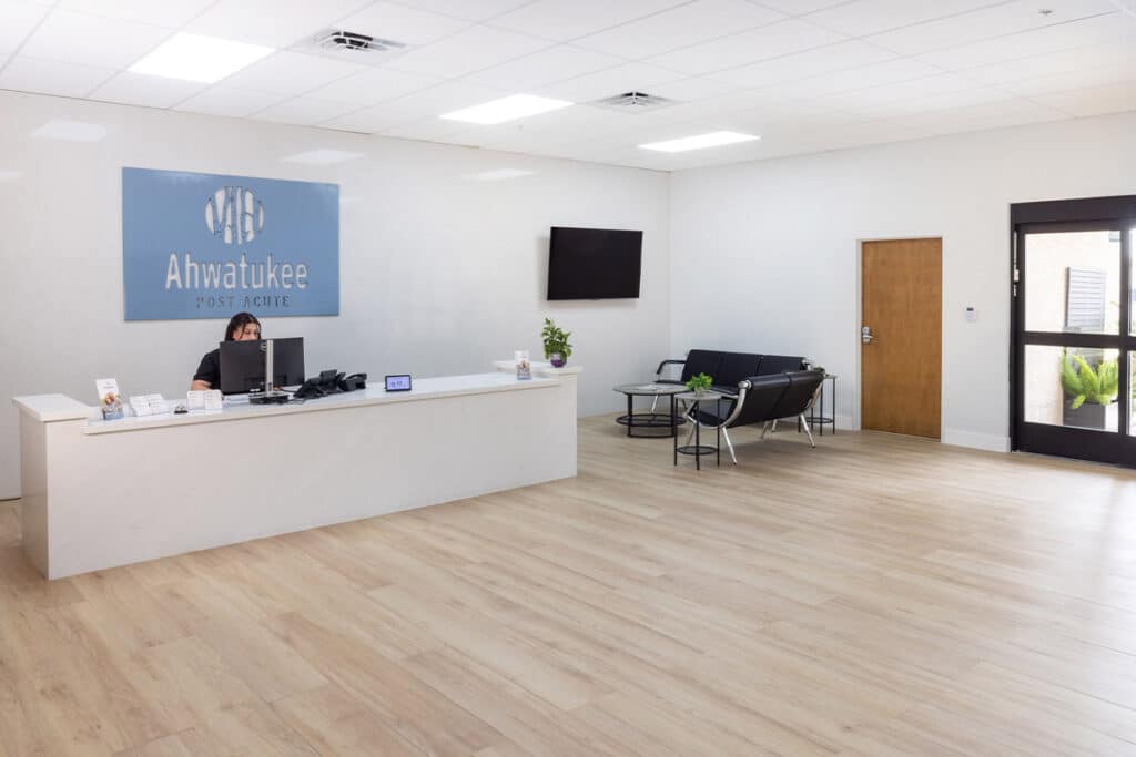 Front desk and lobby at Ahwatukee Post Acute